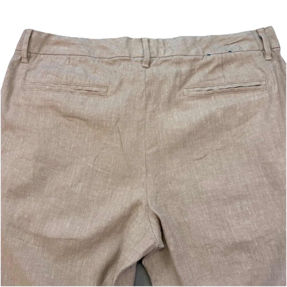 Fairlane Pants Mens 35x30 Tan Linen Blend Straight‎ Flat Front Chino - Picture 3 of 11